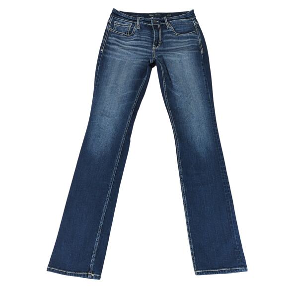 BKE Jake Straight Leg Jeans White Stitch Men's Size‎ 33x38 Stretch ABP16274 Tall - Picture 1 of 9